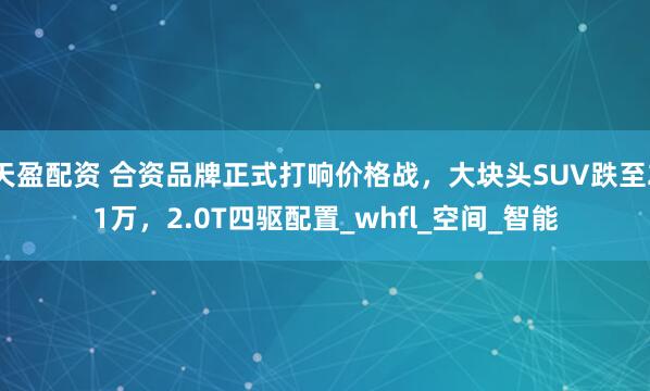 天盈配资 合资品牌正式打响价格战，大块头SUV跌至21万，2.0T四驱配置_whfl_空间_智能