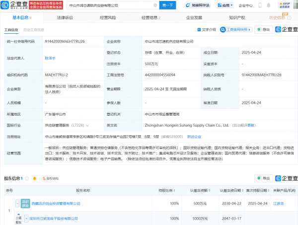大咖配资  江波龙成立新公司，含集成电路芯片设计业务